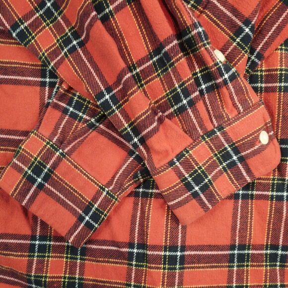 Vintage Ralph Lauren Jeans Red Windowpane Plaid Flannel Men's Med Outdoor Campin - Picture 7 of 9